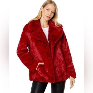 Red Faux Fur Coat / Jacket - Women’s